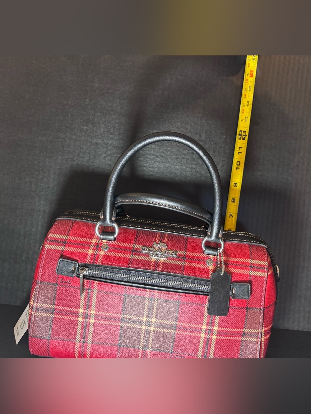 COACH NWT Rowan Satchel Red Tartan Plaid - Picture 13 of 13